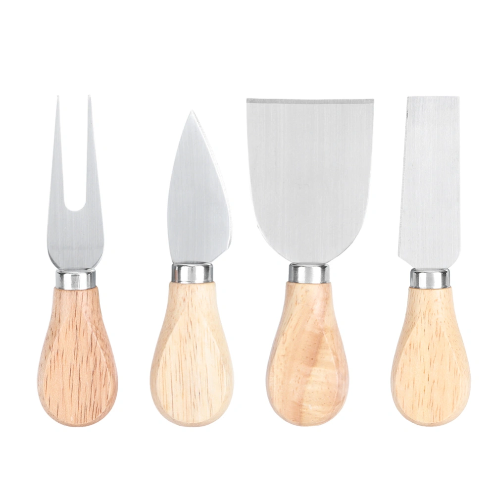 4PCS/Set Stainless Steel Cheese Knives Wood Handle Cheese Cutting Knife Cutter Set Kitchen Tools