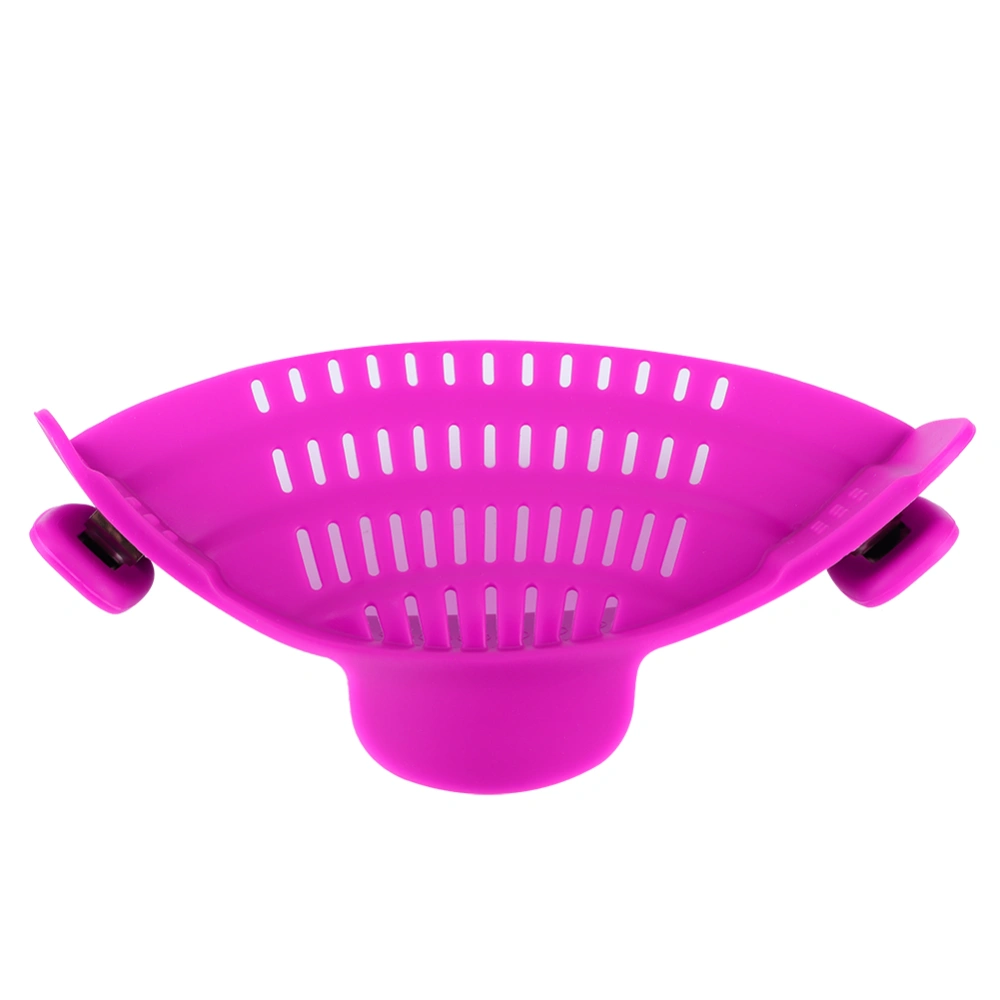 Silicone Clip On Pot Strainer Kitchen Filter Colanders for Noodles Vegetables Food DrainerPurple