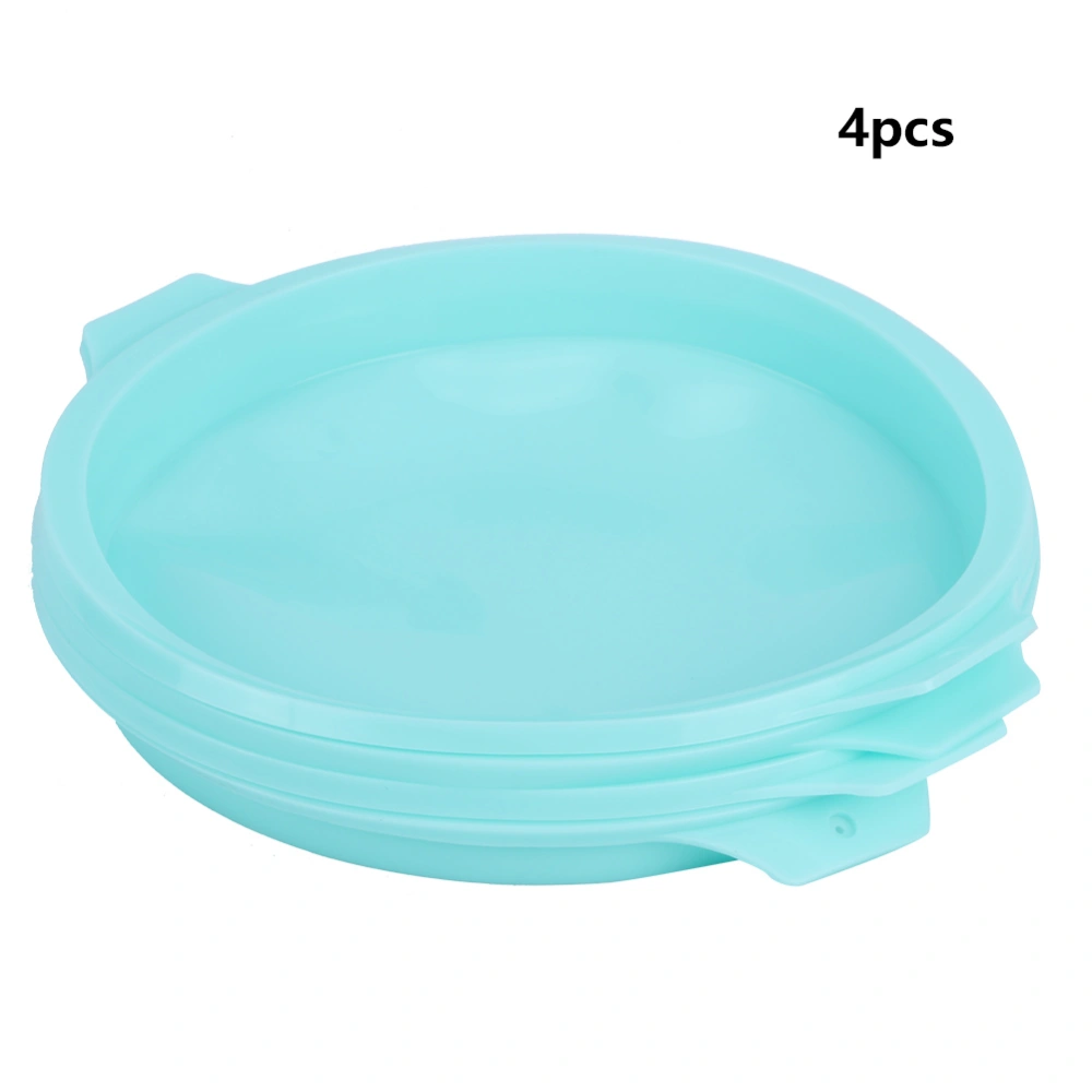 8 Inch Silicone Round Shape Cake Mold Baking Tray Plate Accessories for Colorful Cake4Pcs Green