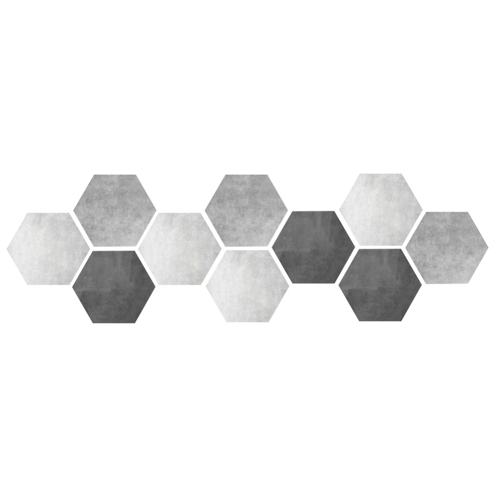 10Pcs Waterproof Non‑Slip Hexagonal Self‑Adhesive Ceramic Tile Stickers Wall Floor Stickers Home Decor