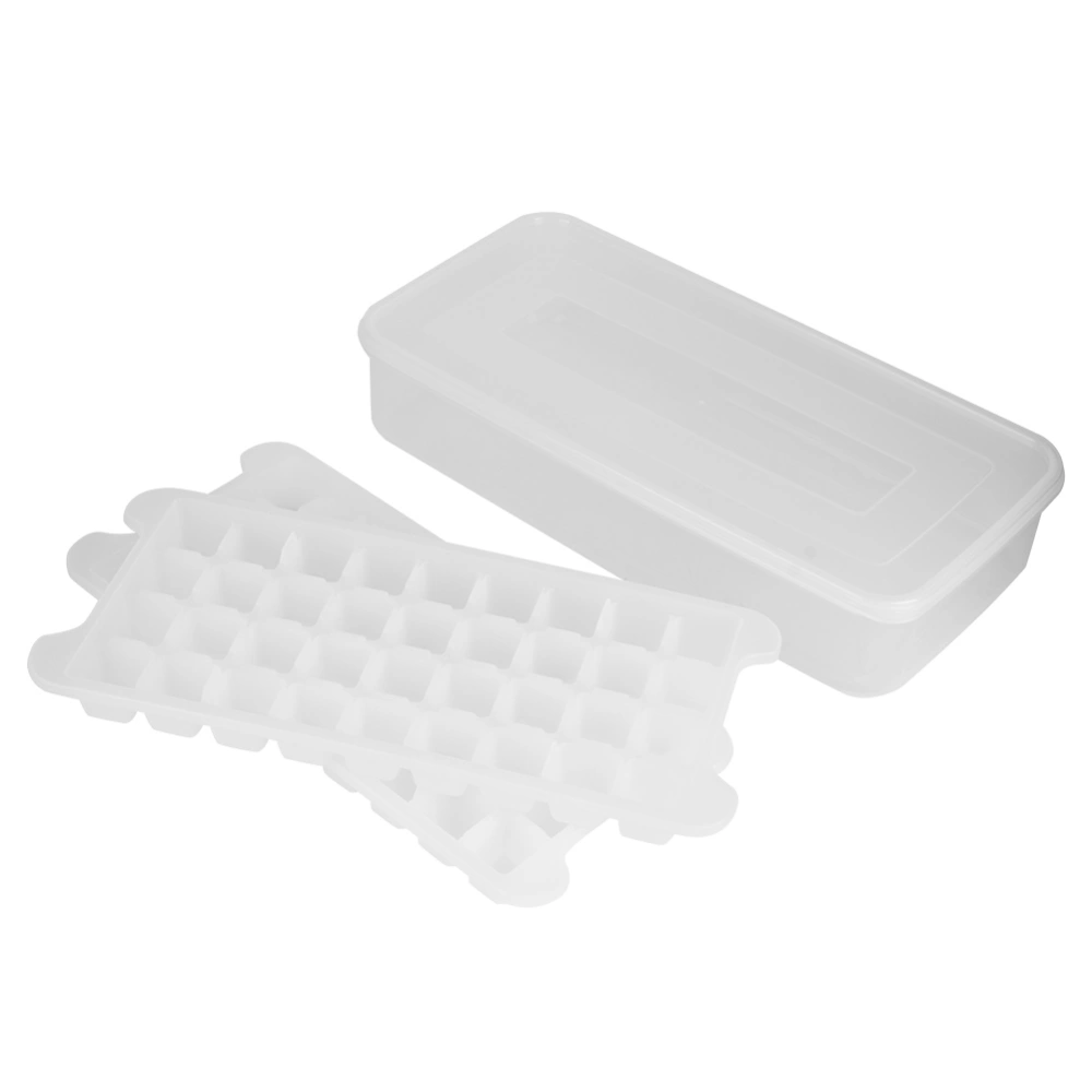 Food Grade Household Kitchen DIY Ice Cubes Mold Tray Ice Maker with Storage Box Sealed Lid1.7L Box 2 Layers 72 Grids