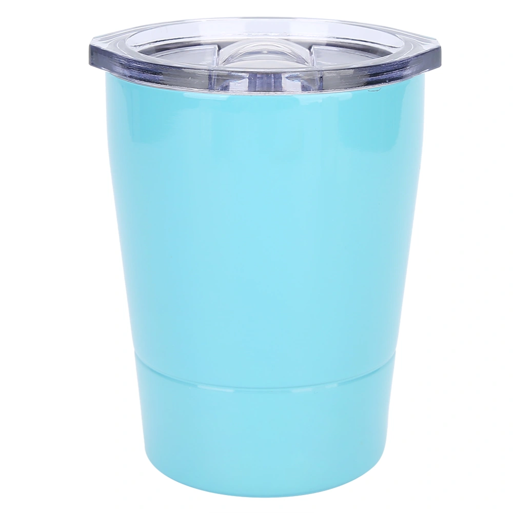 8oz Compact Stainless Steel Coffee Cup Portable Water Cup Mug with Lid for Home Travel CampingLight Blue