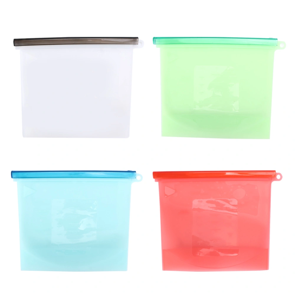 4pcs Reusable Silicone Food Storage Bags Food Grade Preservation Sealing Bags Food Container for Home