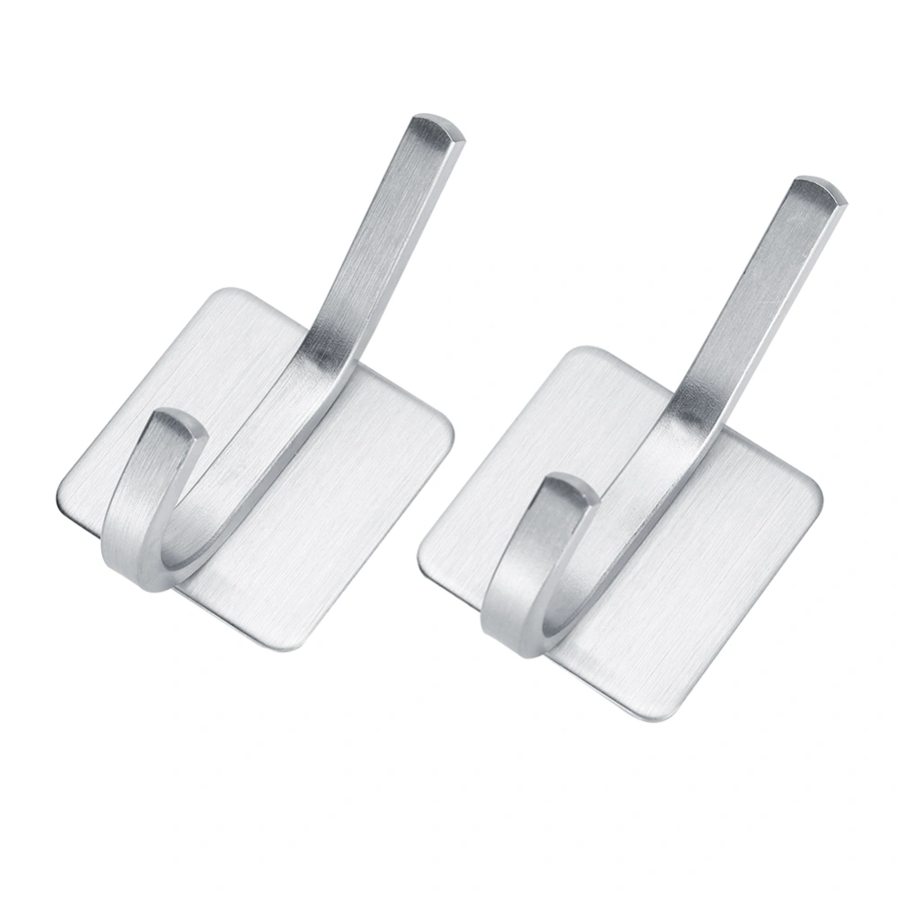 2Pcs Brushed Stainless Steel Hanging Hook Wall Hanger Towel Clothes Hooks for Bathroom Kitchen