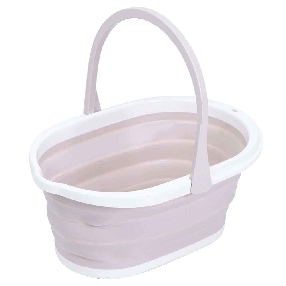 Portable Household Folding Mop Cleaning Water Bucket Barrel for Home Bathroom Use Light Pink