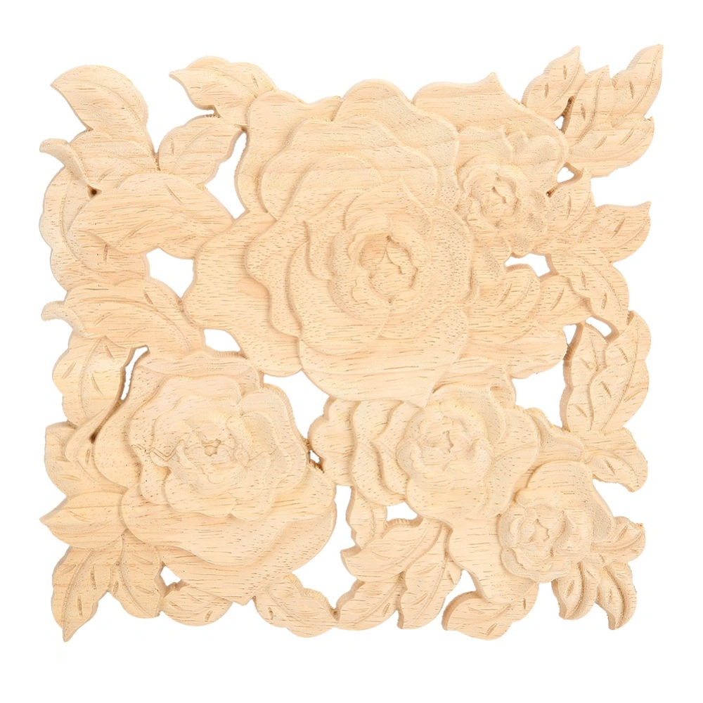 20x20cm Square Shape Wood Carved Applique Decoration Accessory for Home Furniture Door Cabinet