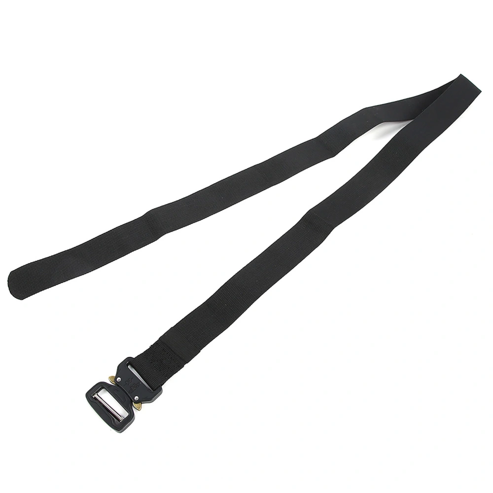 Outdoor Multi Function Military Training Nylon Buckle Belt Strap Men Waistband 3.8x125cm(Black )