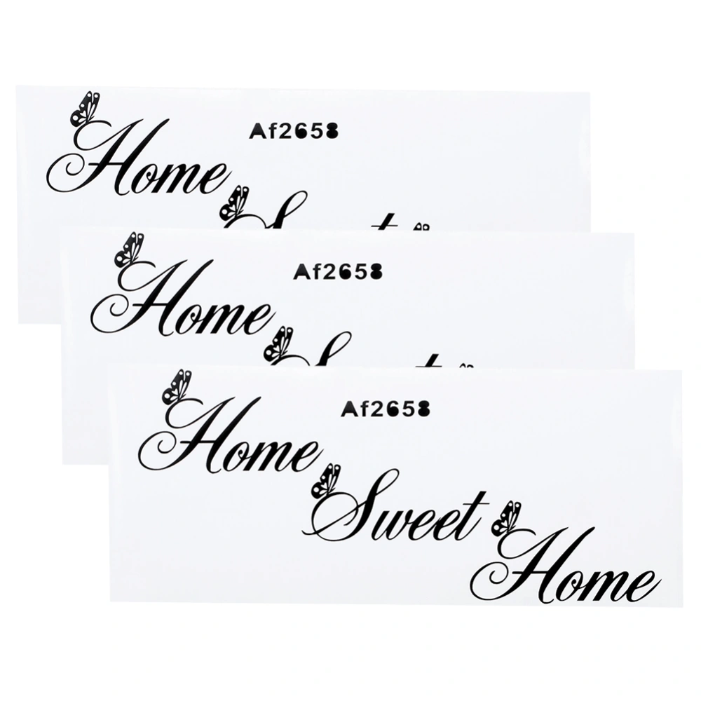 3Pcs English Letters Pattern Wall Sticker DIY Wallpaper Stickers for Home Living Room Decoration