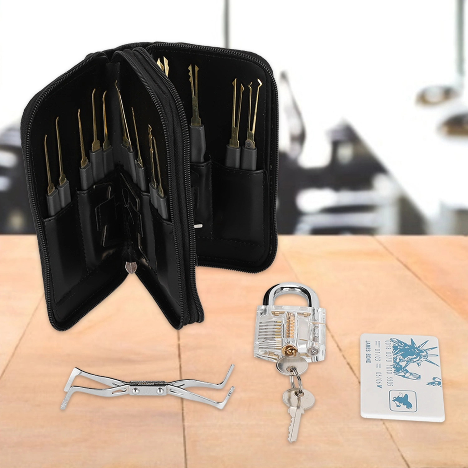 30Pcs Lock Pick Set Transparent Padlock Unlocking Tool Kit Locksmith Practice Tool Accessory