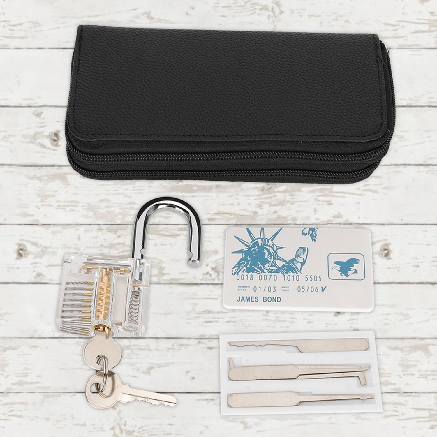 30Pcs Lock Pick Set Transparent Padlock Unlocking Tool Kit Locksmith Practice Tool Accessory