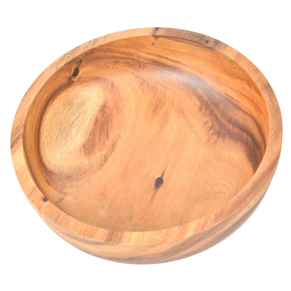 Wooden Salad Bowl Food Fruit Container Dish Tableware Kitchen Utensils30x9cm