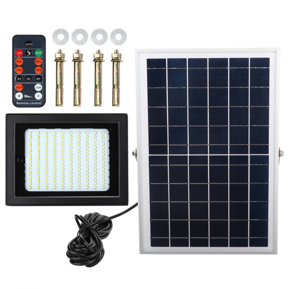 160LED Light Waterproof Solar Powered Remote Control Flood Light Garden Yard Outdoor Street Lamp