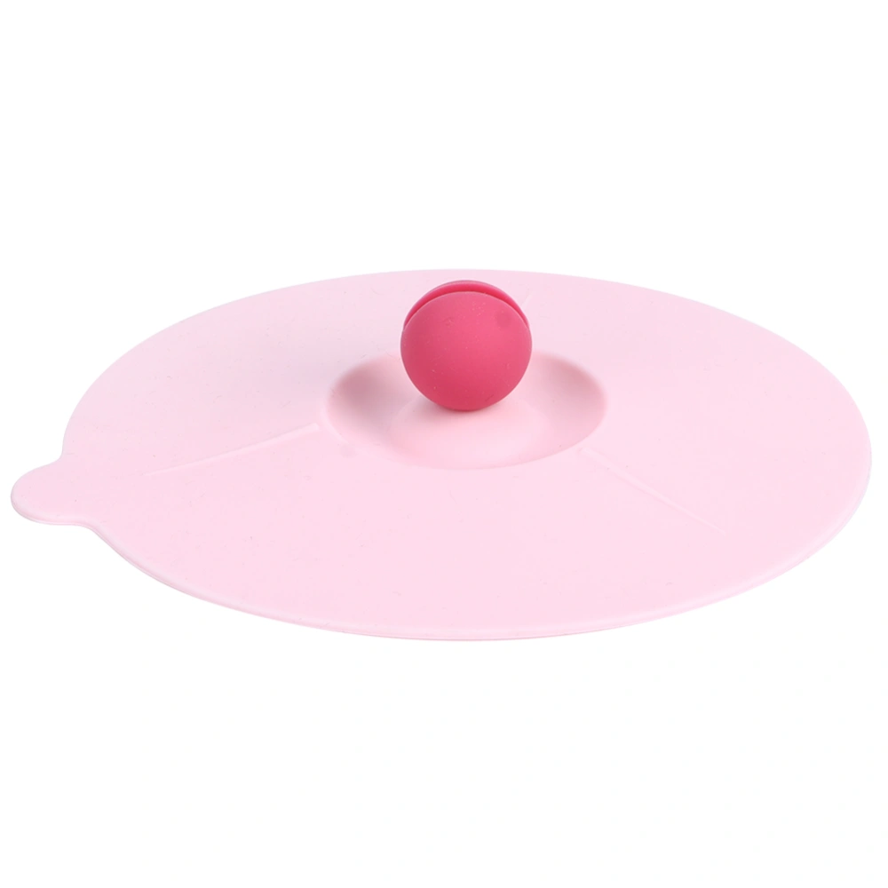 Portable Waterproof Food Grade Silicone Cup Lid Heat-Resistant Cover for Mug Teacup Pink