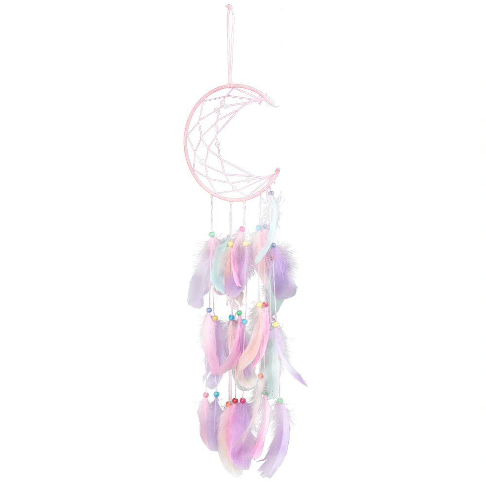 Innovative Pink Moon Dream Catcher Bedroom Wall Hanging Ornament Decoration Girl Birthday Gift