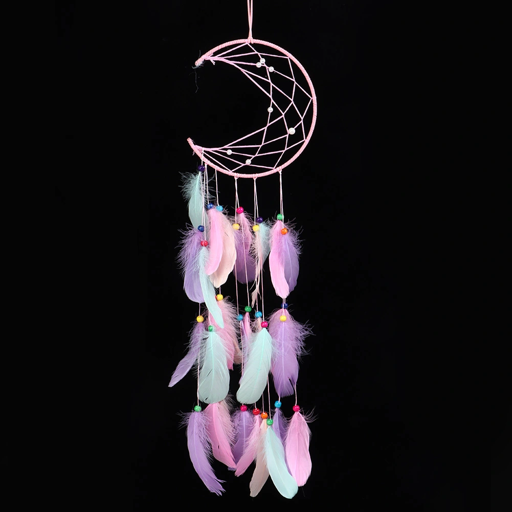 Innovative Pink Moon Dream Catcher Bedroom Wall Hanging Ornament Decoration Girl Birthday Gift
