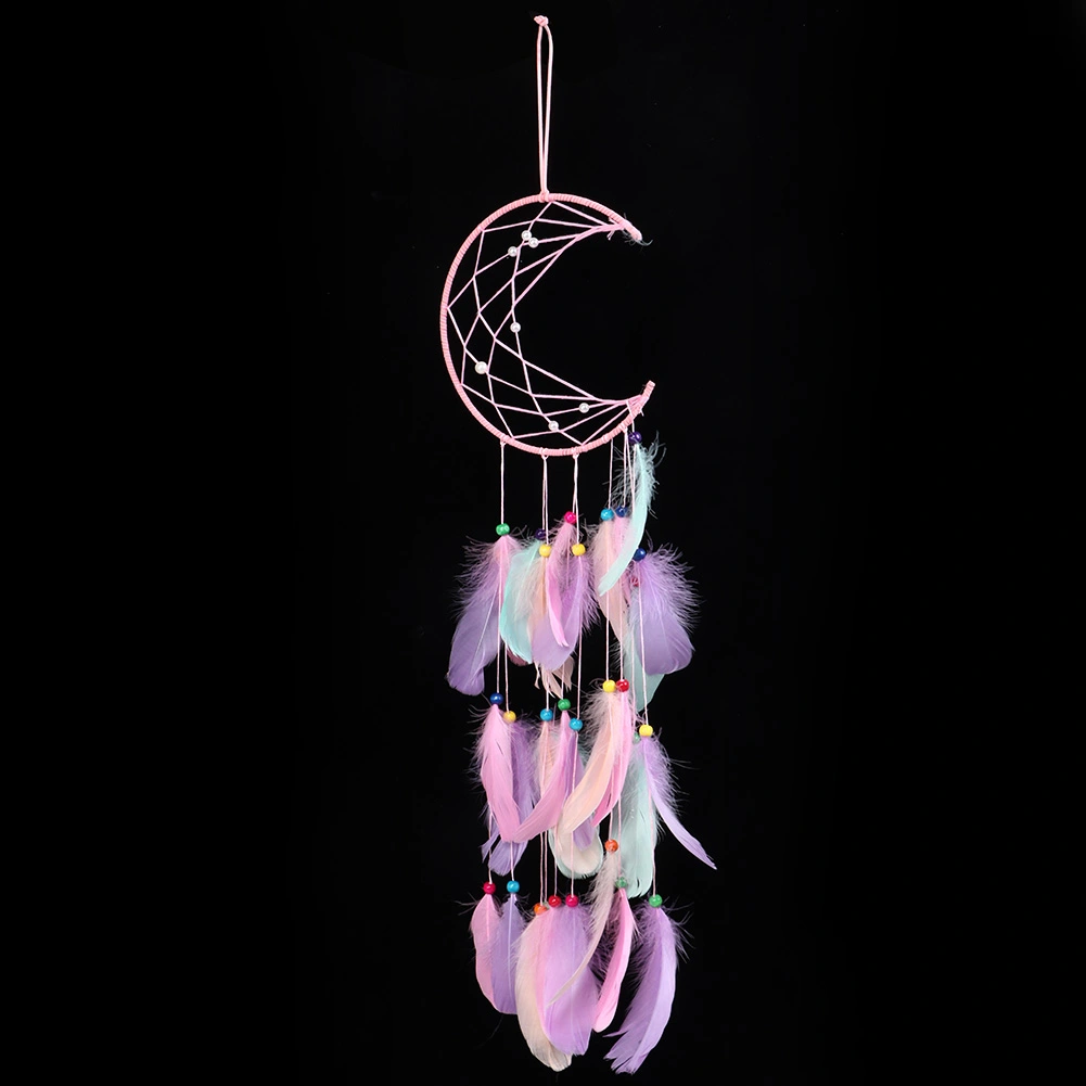 Innovative Pink Moon Dream Catcher Bedroom Wall Hanging Ornament Decoration Girl Birthday Gift