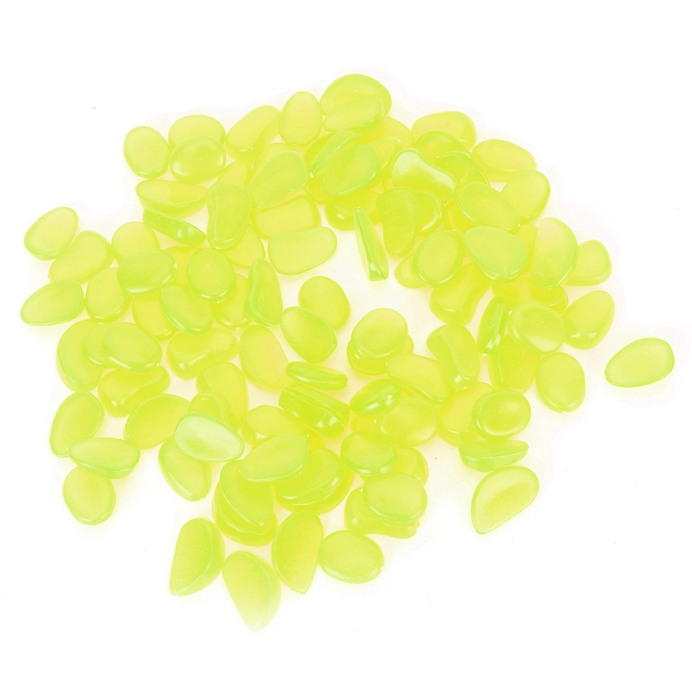 100Pcs Luminous Stone Fluorescent Decor Garden Yard Indoor Aquarium Landscape DecorationGreen