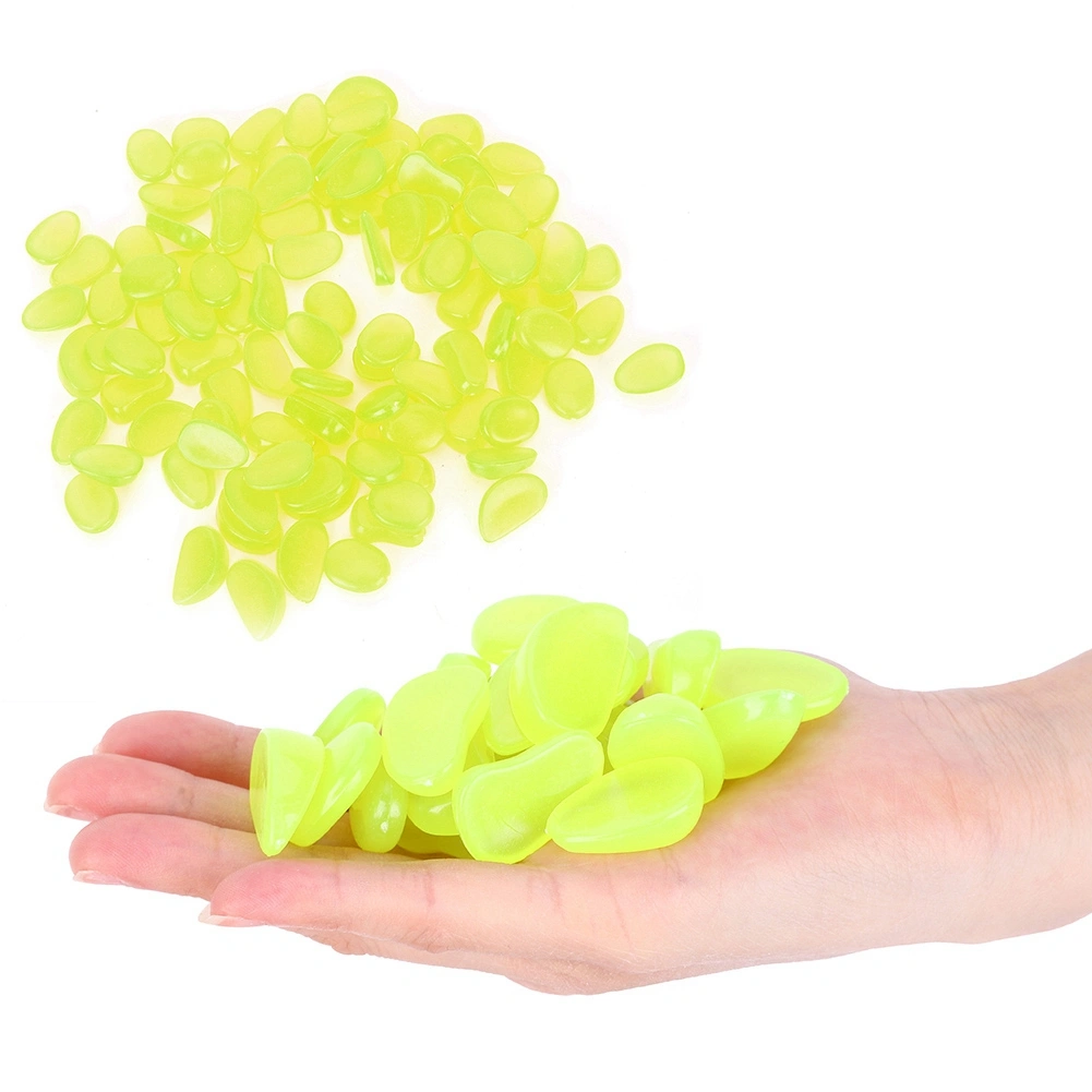 100Pcs Luminous Stone Fluorescent Decor Garden Yard Indoor Aquarium Landscape DecorationGreen