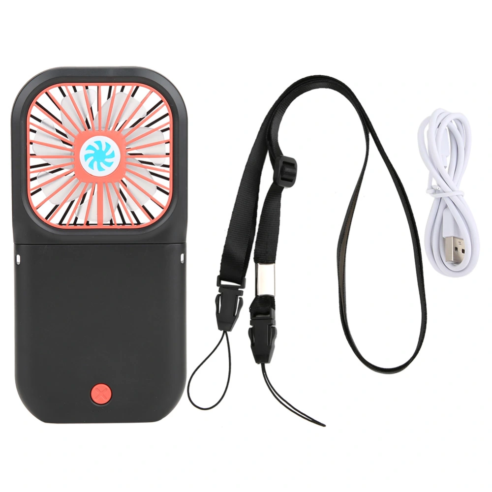 Portable Folding Mini Fan Hanging Desktop Fan USB Rechargeable for Home Outdoor SportsBlack