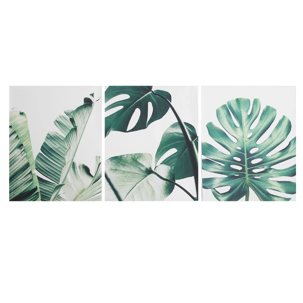 3Pcs/Set 40x50cm Green Leaves Pattern Canvas Painting Wall Art Picture Home Office Decoration