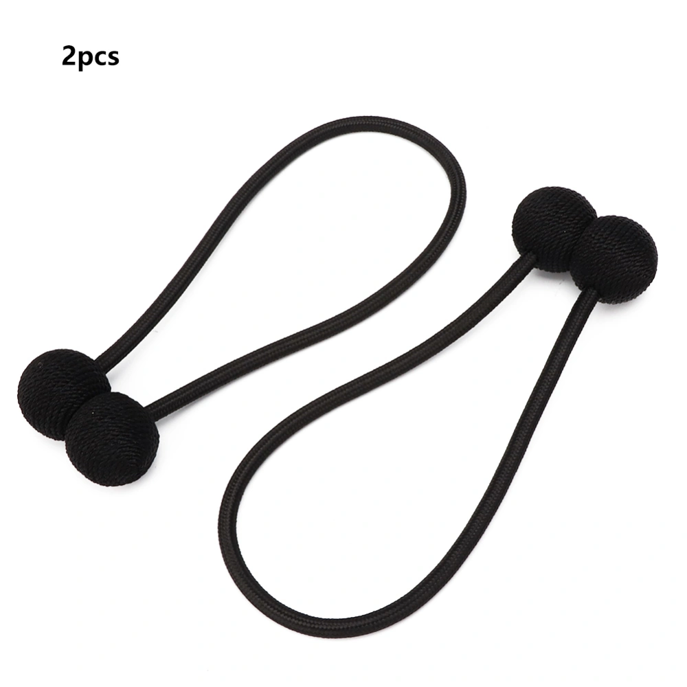 2Pcs Classical Round Ball Magnetic Curtain Tiebacks Curtain Buckle Tie Backs Holder AccessoriesBlack