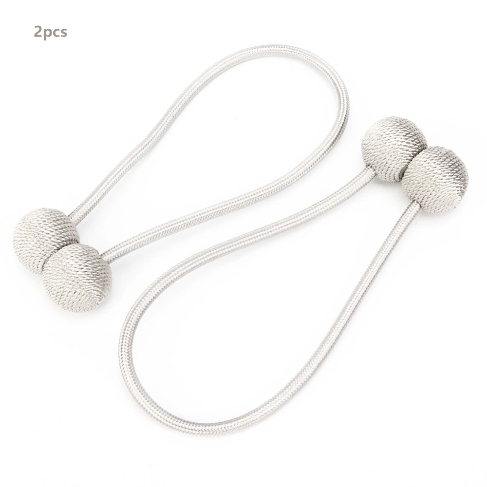 2Pcs Classical Round Ball Magnetic Curtain Tiebacks Curtain Buckle Tie Backs Holder AccessoriesGray