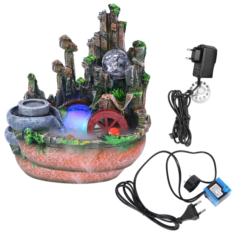 Innovative Simulation Rockery Desktop Fountain Landscape Decoration Home Ornament with AtomizerEU Plug 220V