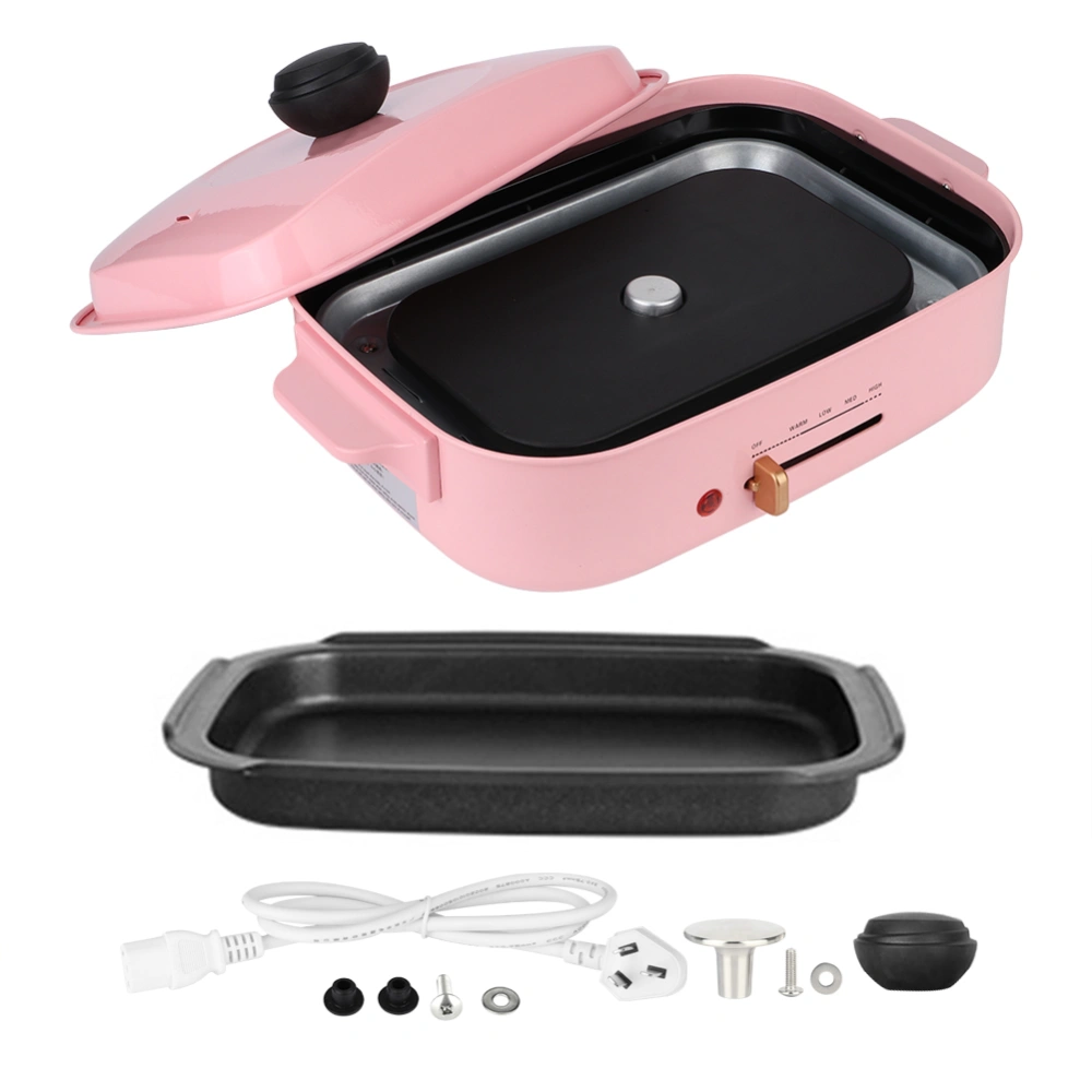 Kitchen Non-Stick Electric Grill Pan Barbecue Baking Tray Kitchenware AU Plug 220VPink