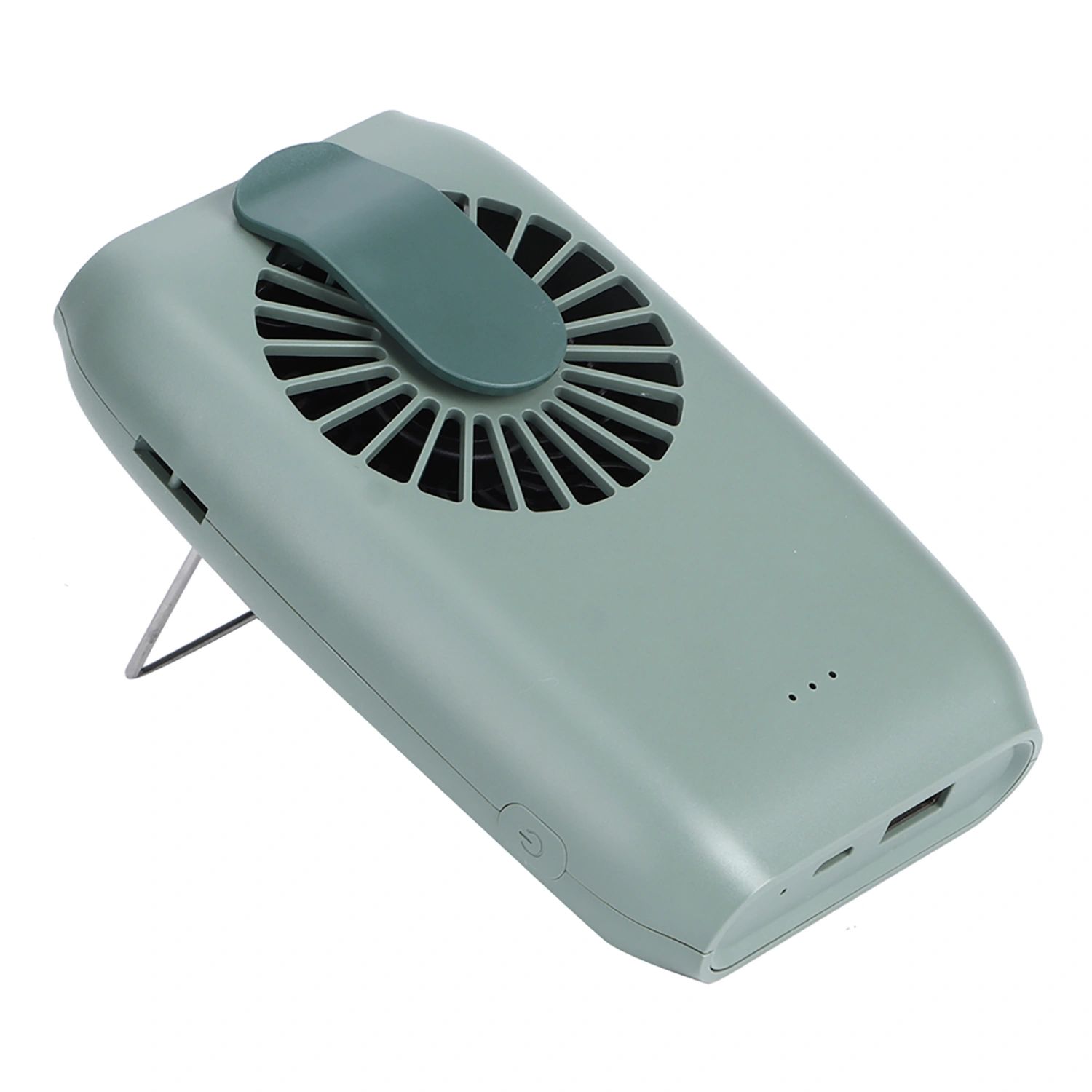 5V USB Powered Portable Mini Fan Hanging Waist Wrist Desktop Fan for Home Outdoor SportsGreen