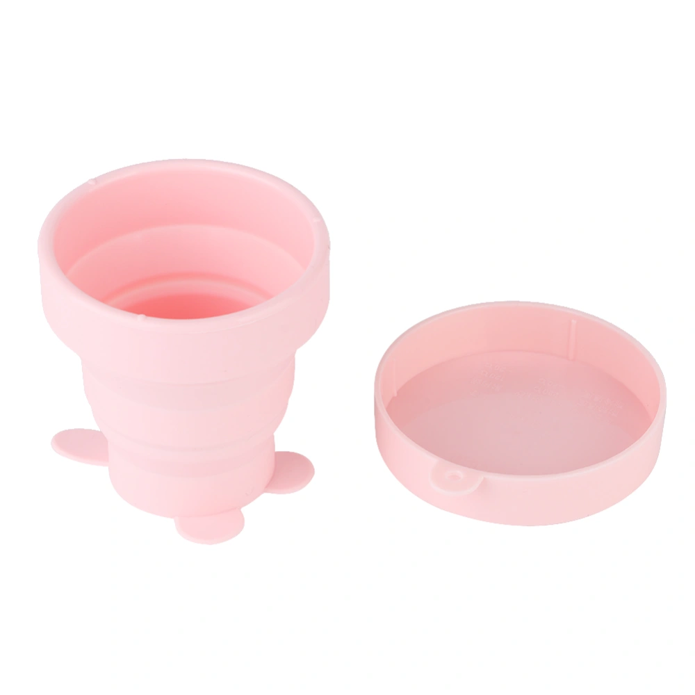 Outdoor Portable Mini Drinking Cup Foldable Telescopic Silicone Water Cup Mug Pink 170ml