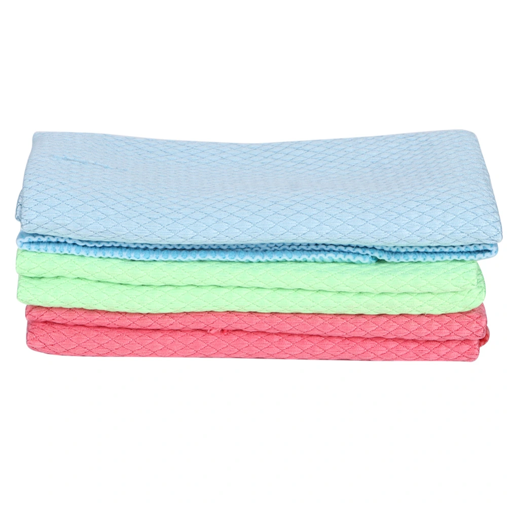 3pcs Microfiber Cleaning Towel Dish Cleaning Cloth for Household Kitchen Window Clean Tool