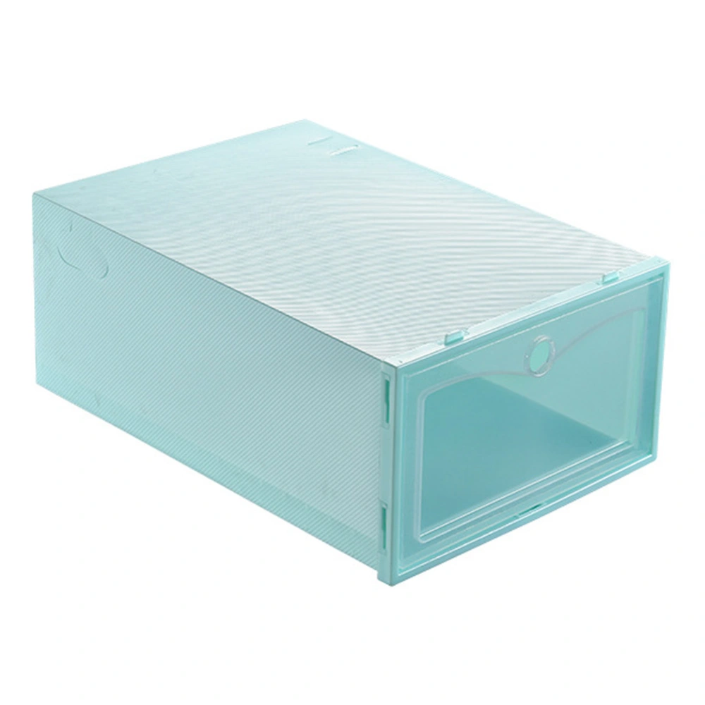 Household Thicken Transparent Stackable Shoe Box Dustproof Shoes Storage Box Organizer CaseGreen 31x21.5x12.5cm