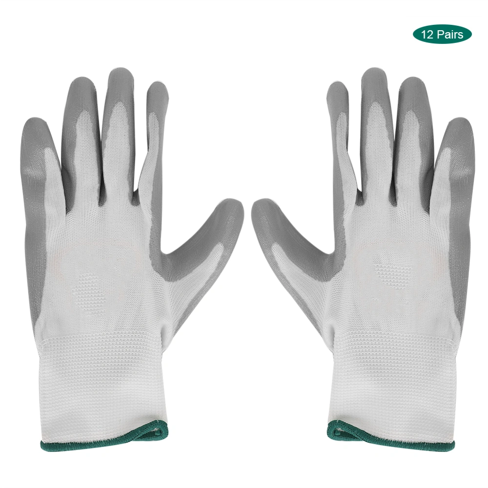 12 Pairs Professional Nitrile Gloves Wear Resistant Safety Hand Protective Work Gloves