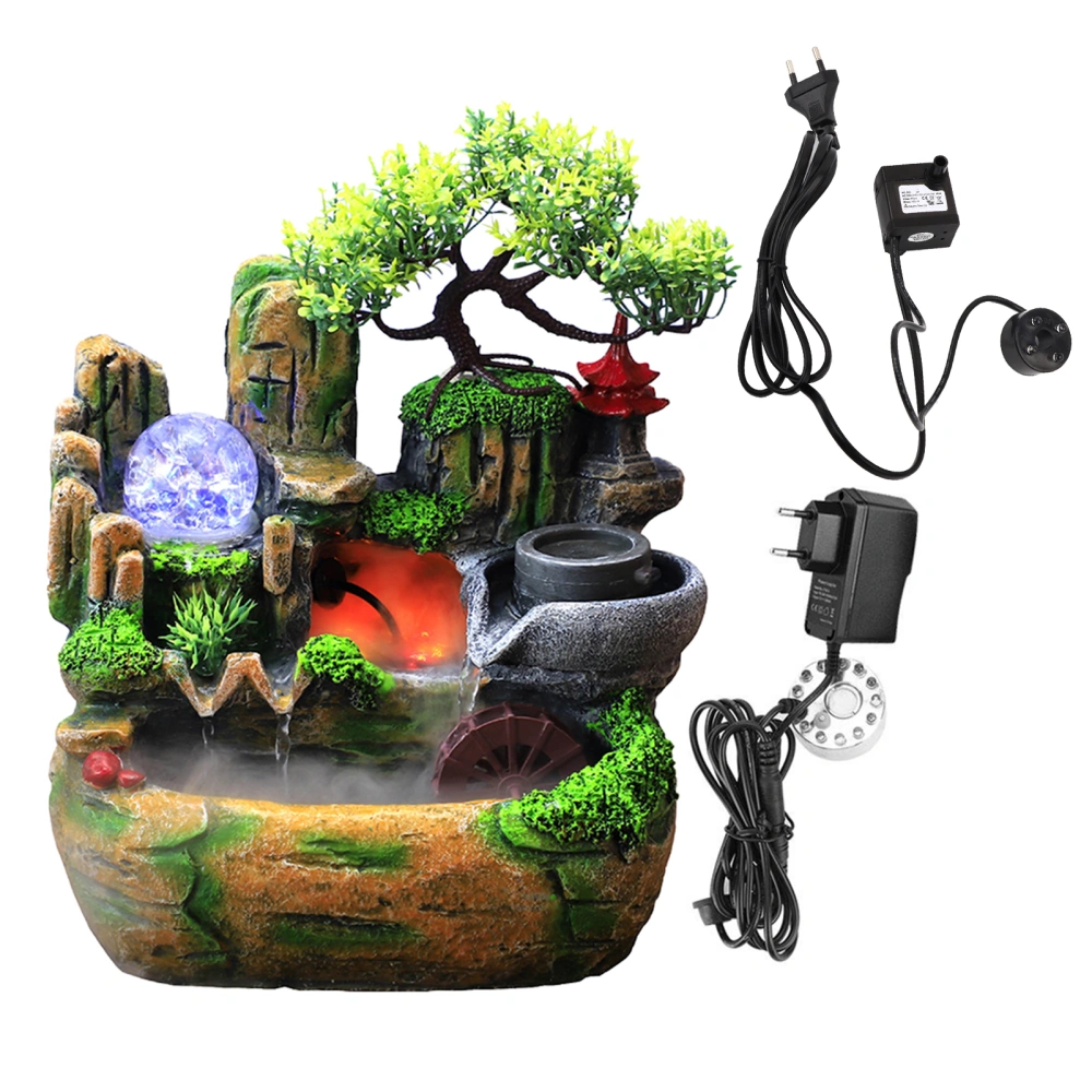 Innovative Resin Rockery Desktop Fountain Fish Tank Home Table Ornament Landscape DecorationEU Plug 220V