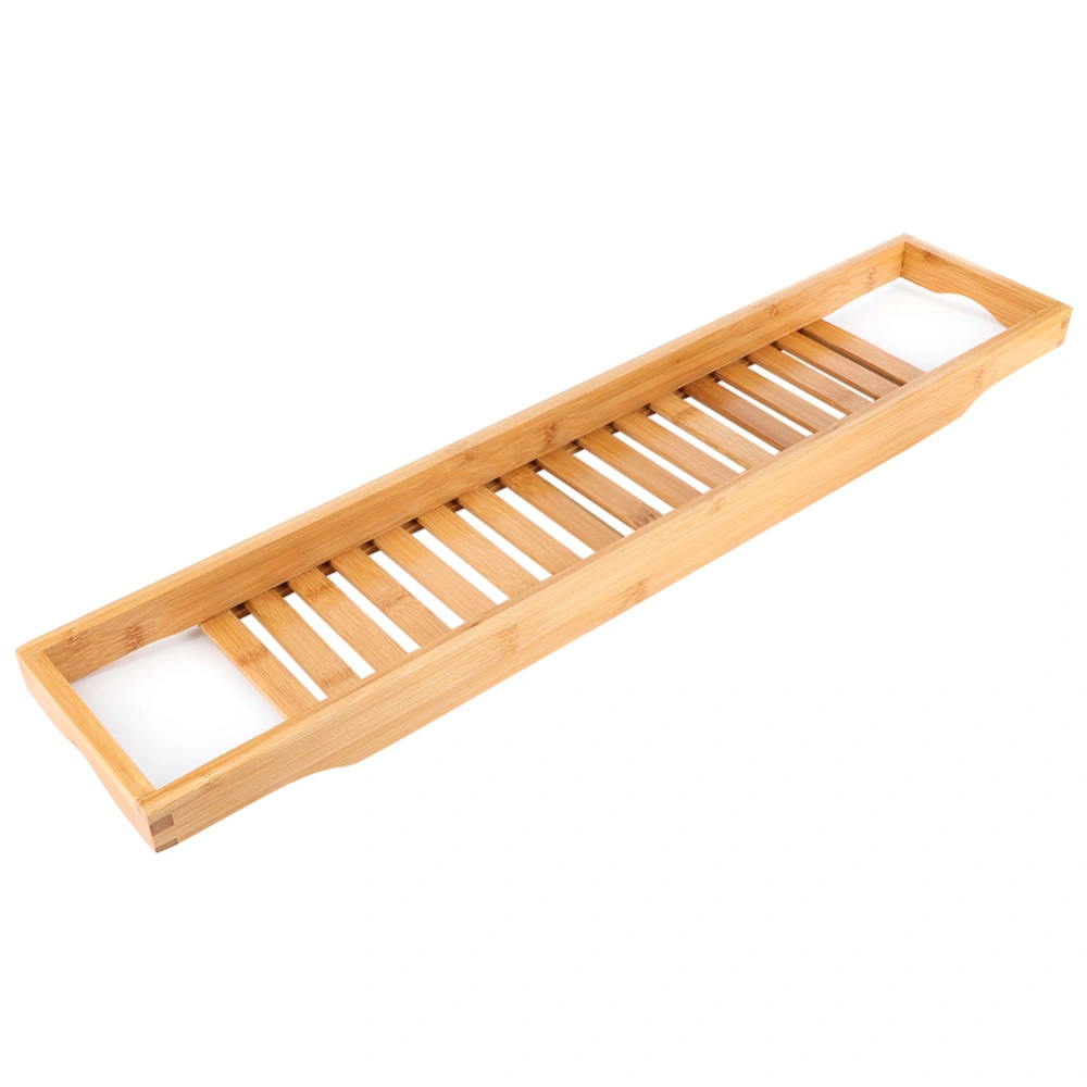 Modern Bamboo Bath Tray Bathtub Storage Rack Shelf Organizer Wine Glass Holder