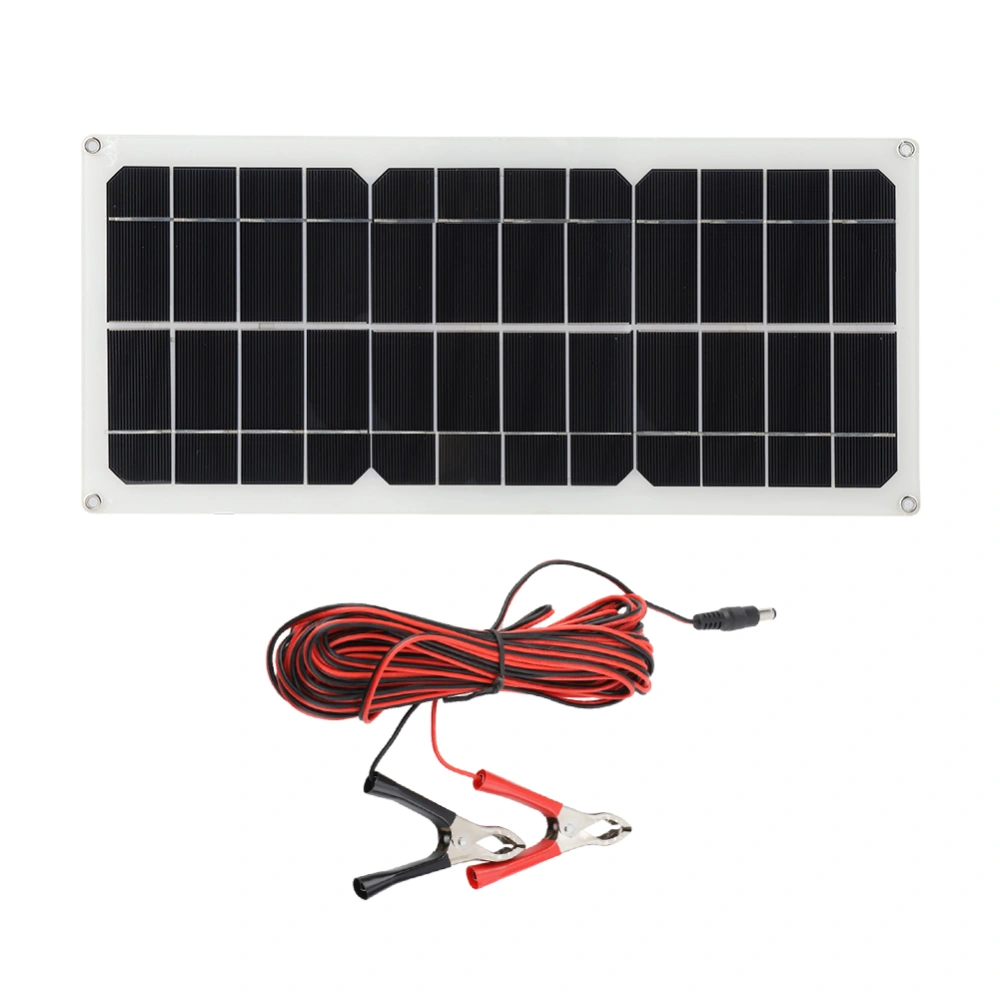 10W Flexible Solar Panel +3M Clip Cable Battery Charging For Boat Caravan Motorhome