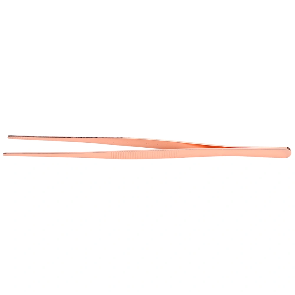 Stainless Steel Kitchen Tweezer Food Clip with Serrated Tip Cooking Tool for Home UseRose Gold