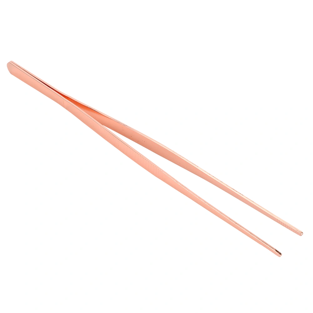 Stainless Steel Kitchen Tweezer Food Clip with Serrated Tip Cooking Tool for Home UseRose Gold