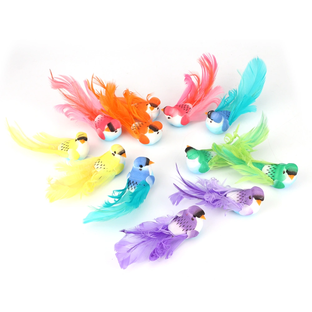 12Pcs Beautiful Artificial Feather Bird Decor Home Garden Plants Craft Decoration Ornament