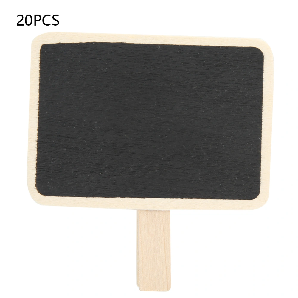 50Pcs Mini Blackboard Clip Plant Label Wooden Message Board Marking Tool for Home OfficeSquare Shape