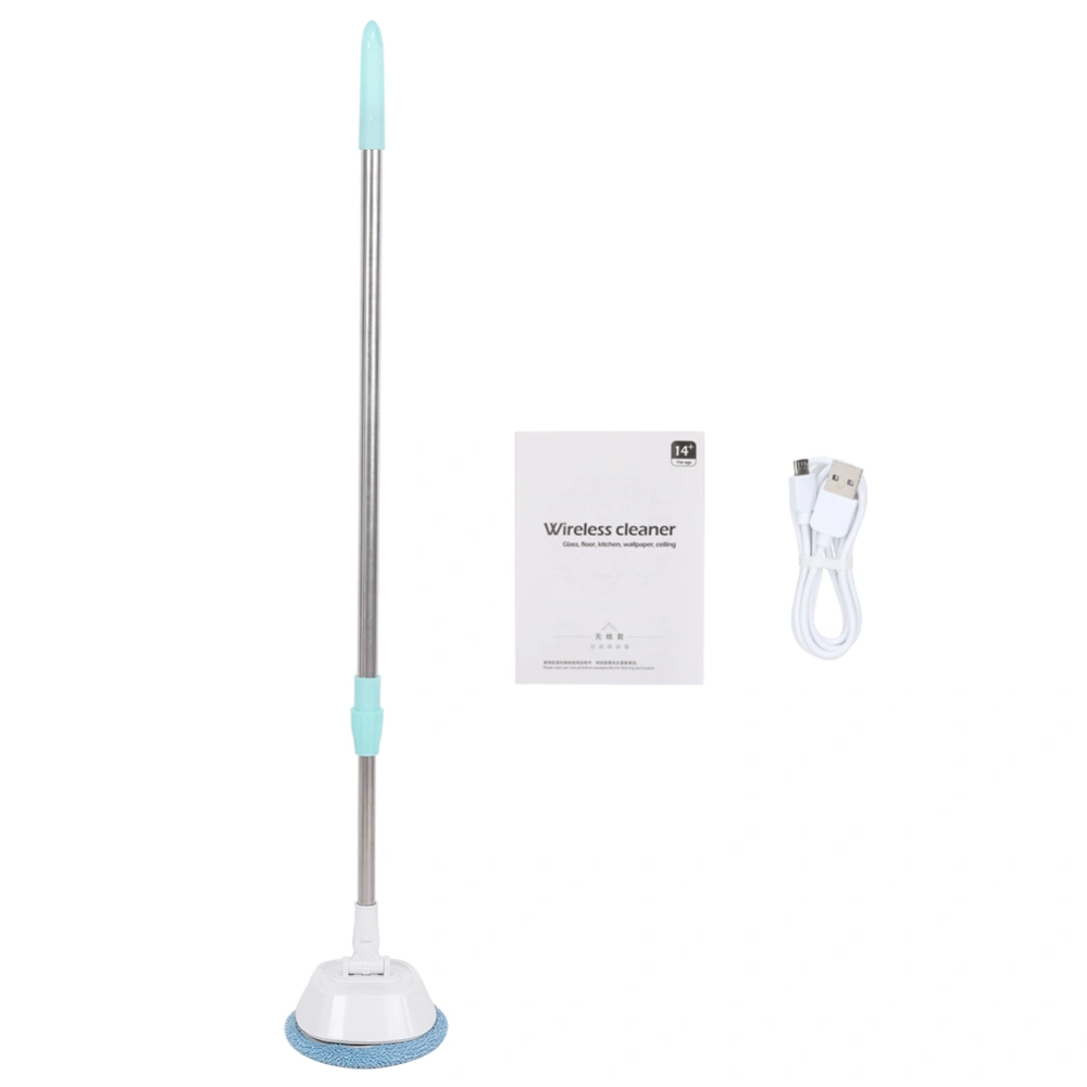 Electric Telescopic Cleaner Window Wiping Ceiling Door Floor Mopping Cleaning Tool USB ChargingBlue