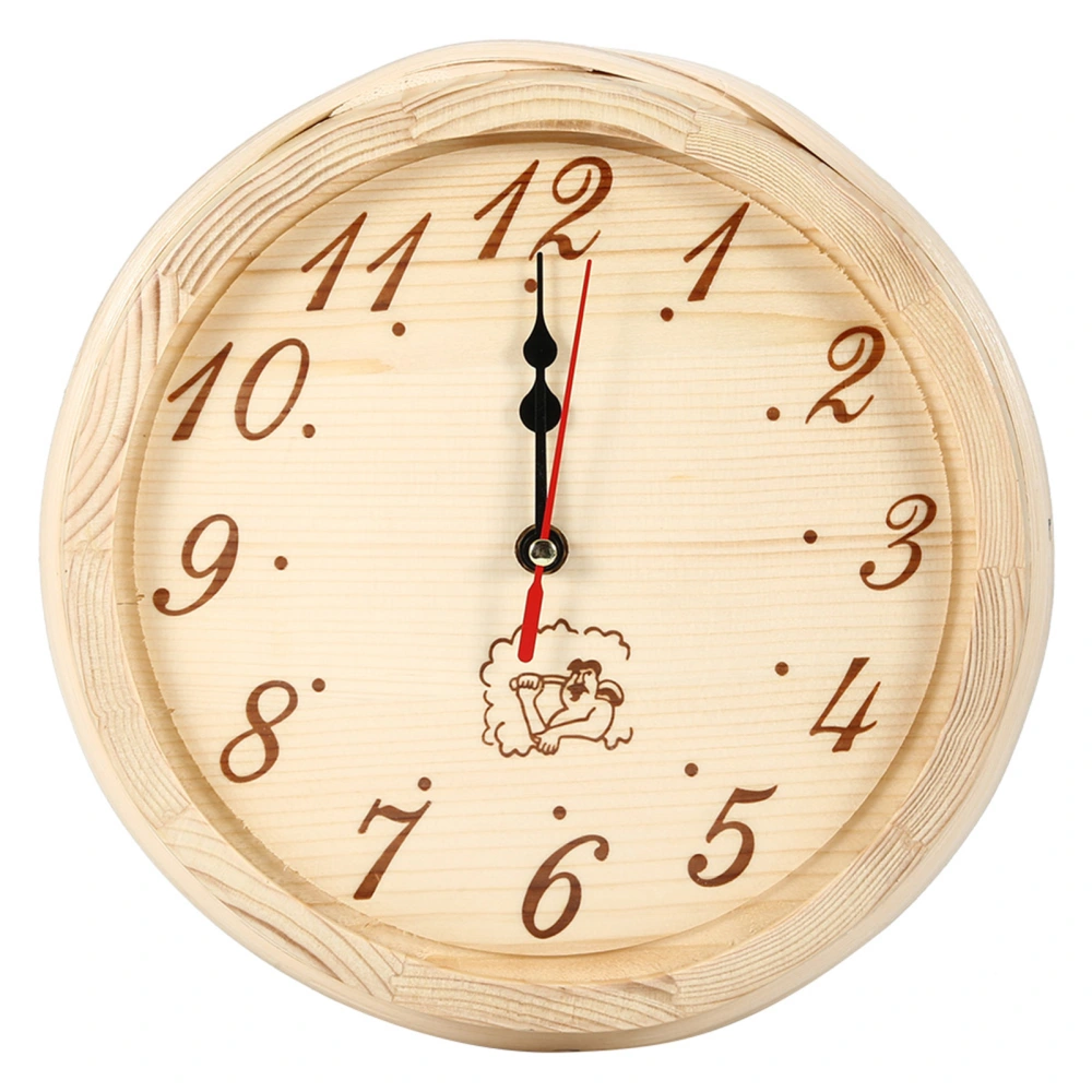 23cm Diameter Sauna Clock Wall Hanging Wooden Clock for Sauna Room Home Office Use