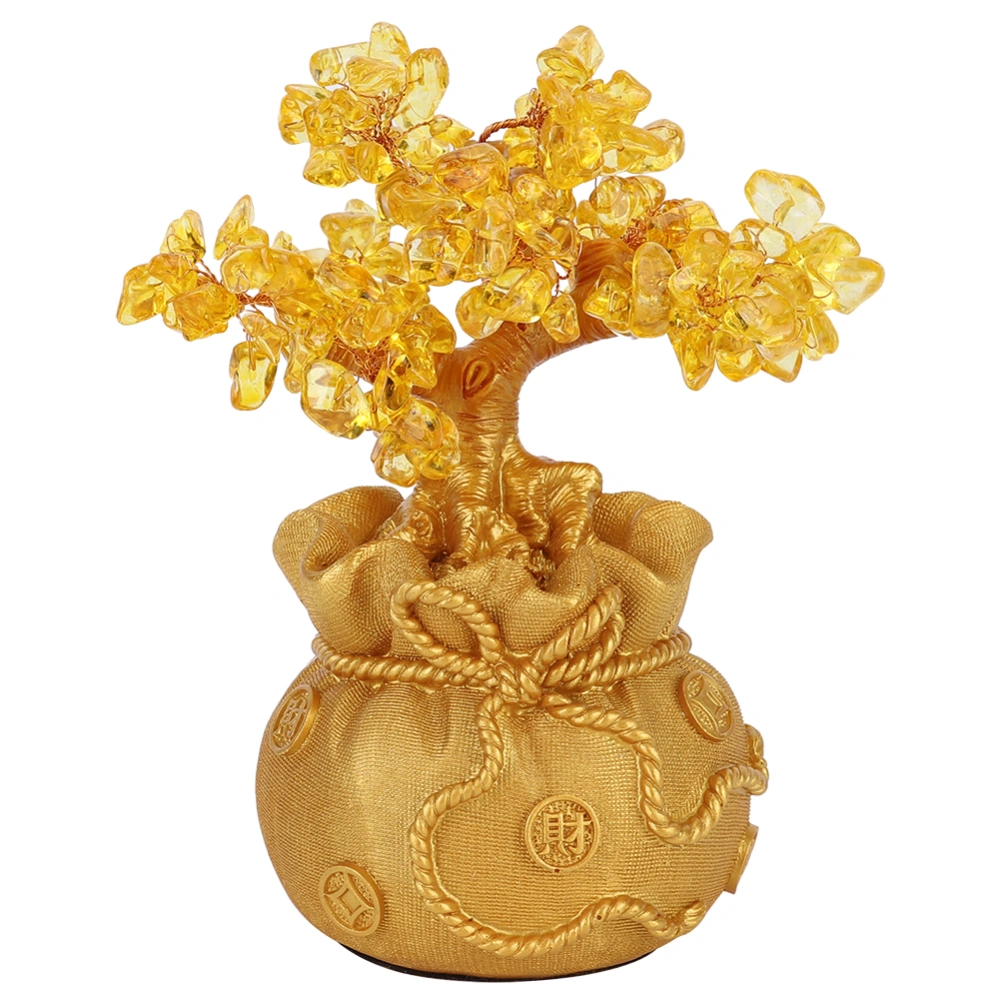 Gold Color Tree Decoration Resin Craft Ornament for Home Wine Cabinet Living Room Hallway