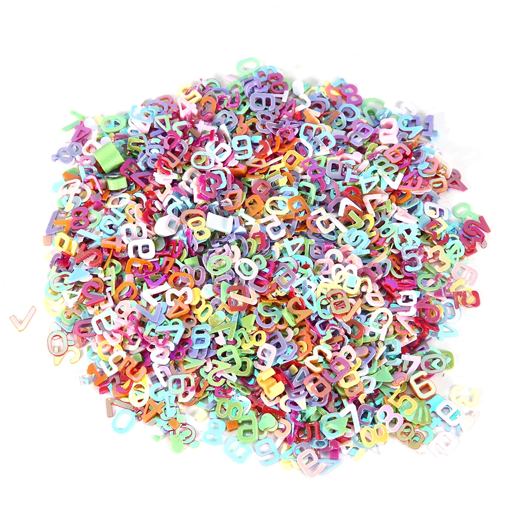 60g/Bag Colorful Sequin Birthday Wedding Party Confetti Nail Decor DIY Material Accessories0-9 Number Mixed Color