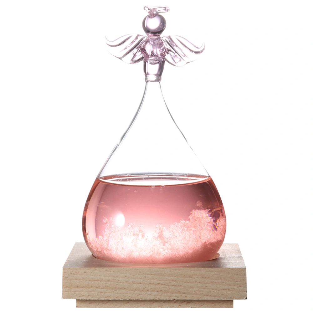 Innovative Angel Decor Shape Weather Forecast Glass Bottle Home Ornament Valentine's Day GiftPink