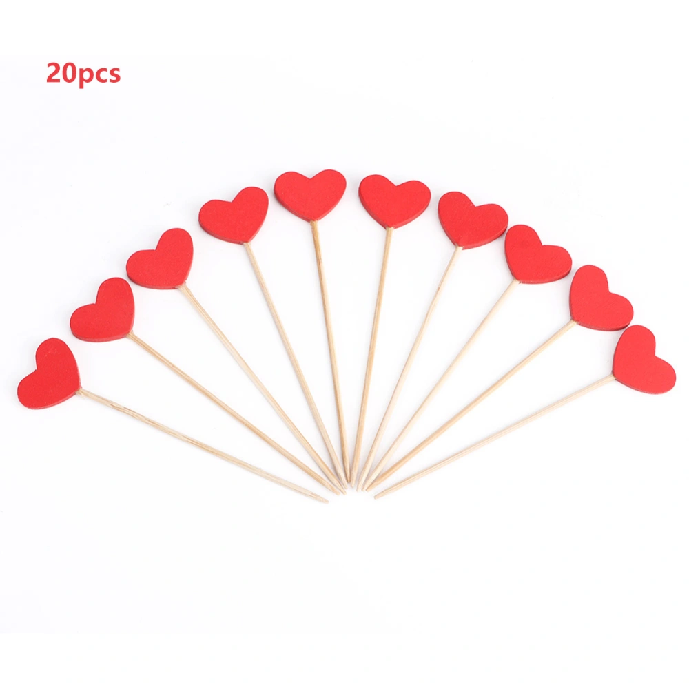 20Pcs Wood Fruit Plant Label Beautiful Heart Shaped Garden Price Tag Ornament Supplies