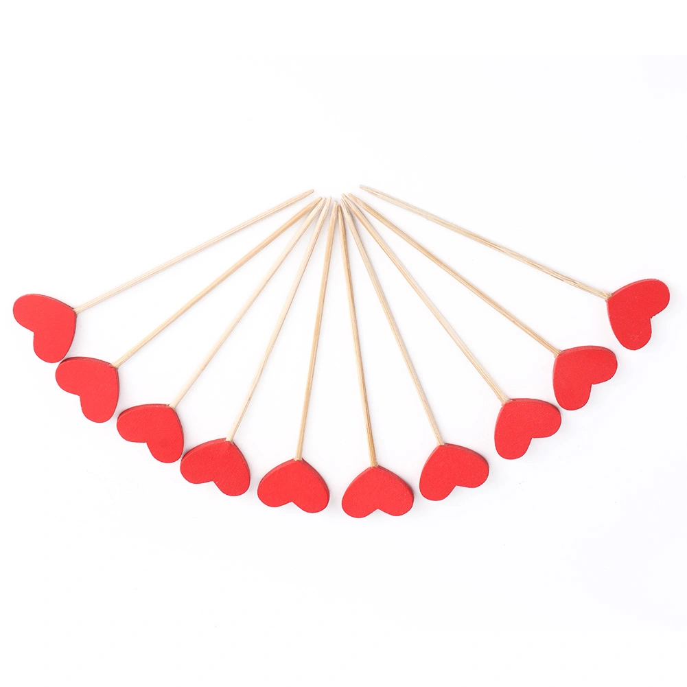 20Pcs Wood Fruit Plant Label Beautiful Heart Shaped Garden Price Tag Ornament Supplies