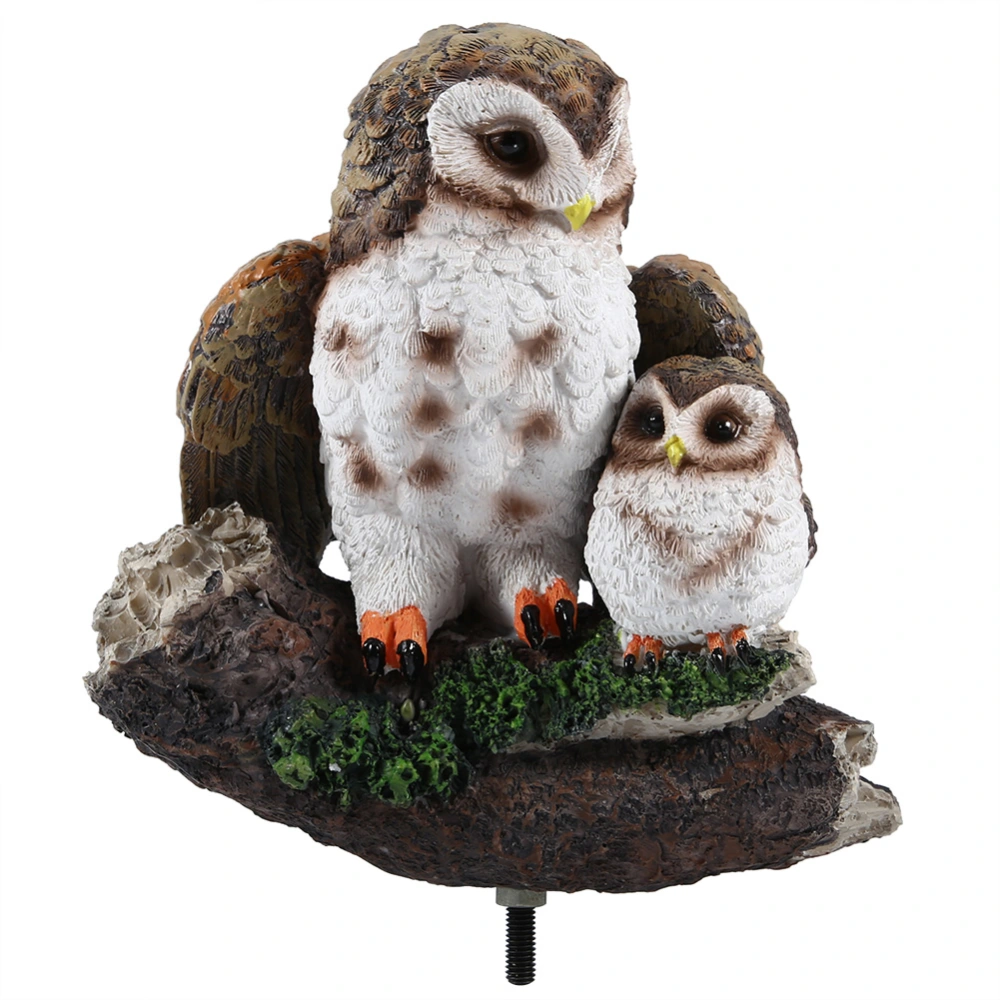 Simulation Mother and Child Owl Decor Home Garden Artificial Resin Bird Ornament Decoration