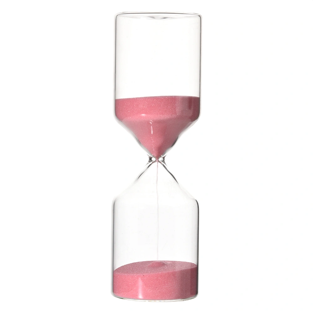 Cylinder Shape 30 Minutes Sand Clock Sand Timer Glass Home Ornament Birthday GiftPink