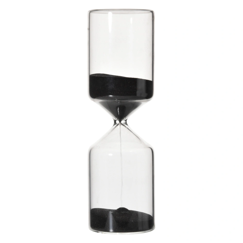 Cylinder Shape 30 Minutes Sand Clock Sand Timer Glass Home Ornament Birthday GiftBlack